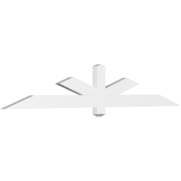 Ekena Millwork Kennewick Architectural Grade PVC Gable Bracket, 84"W x 14"H x 2"D x 4"F, 4/12 Pitch GBP084X14X0204KEN00 - main